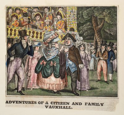 Avventure di un cittadino e della sua famiglia a Vauxhall, 1826 da Isaac Robert Cruikshank